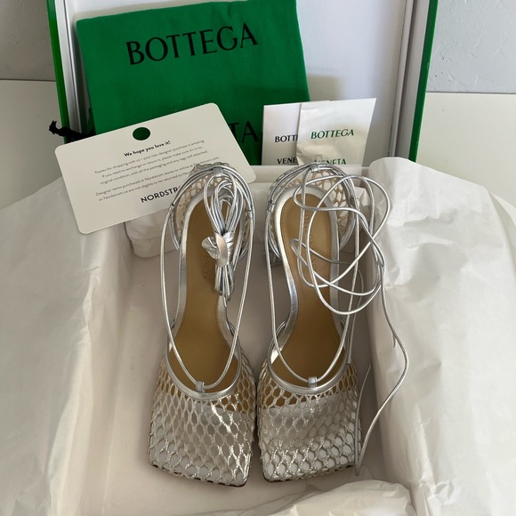 Bottega Veneta Shoes - NIB BOTTEGA VENETA Stretch Ankle Wrap Square Toe Heels